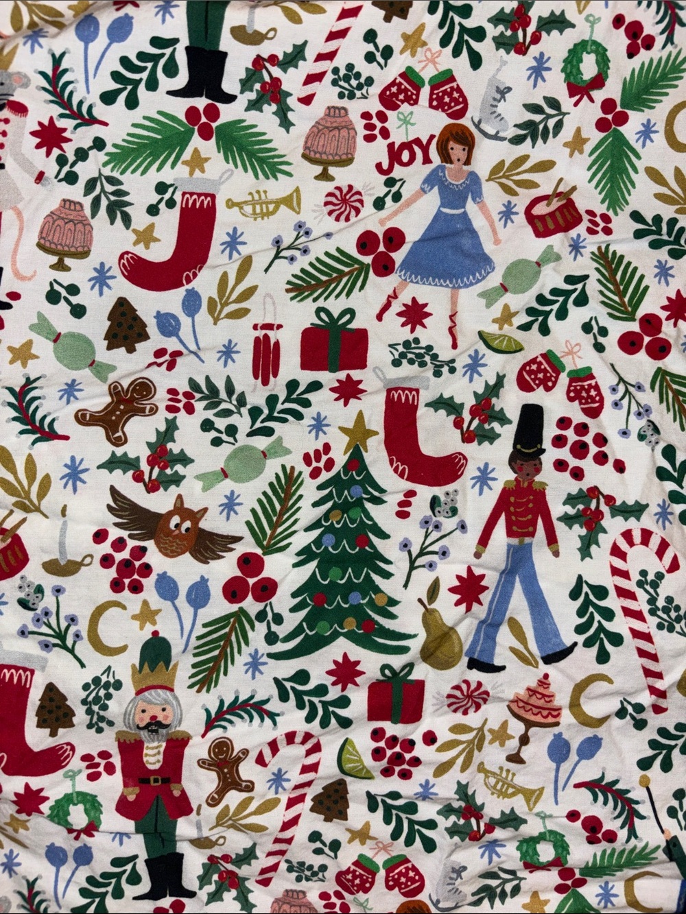 Pottery Barn x Rifle Paper Co. Nutcracker holiday Crib Sheet